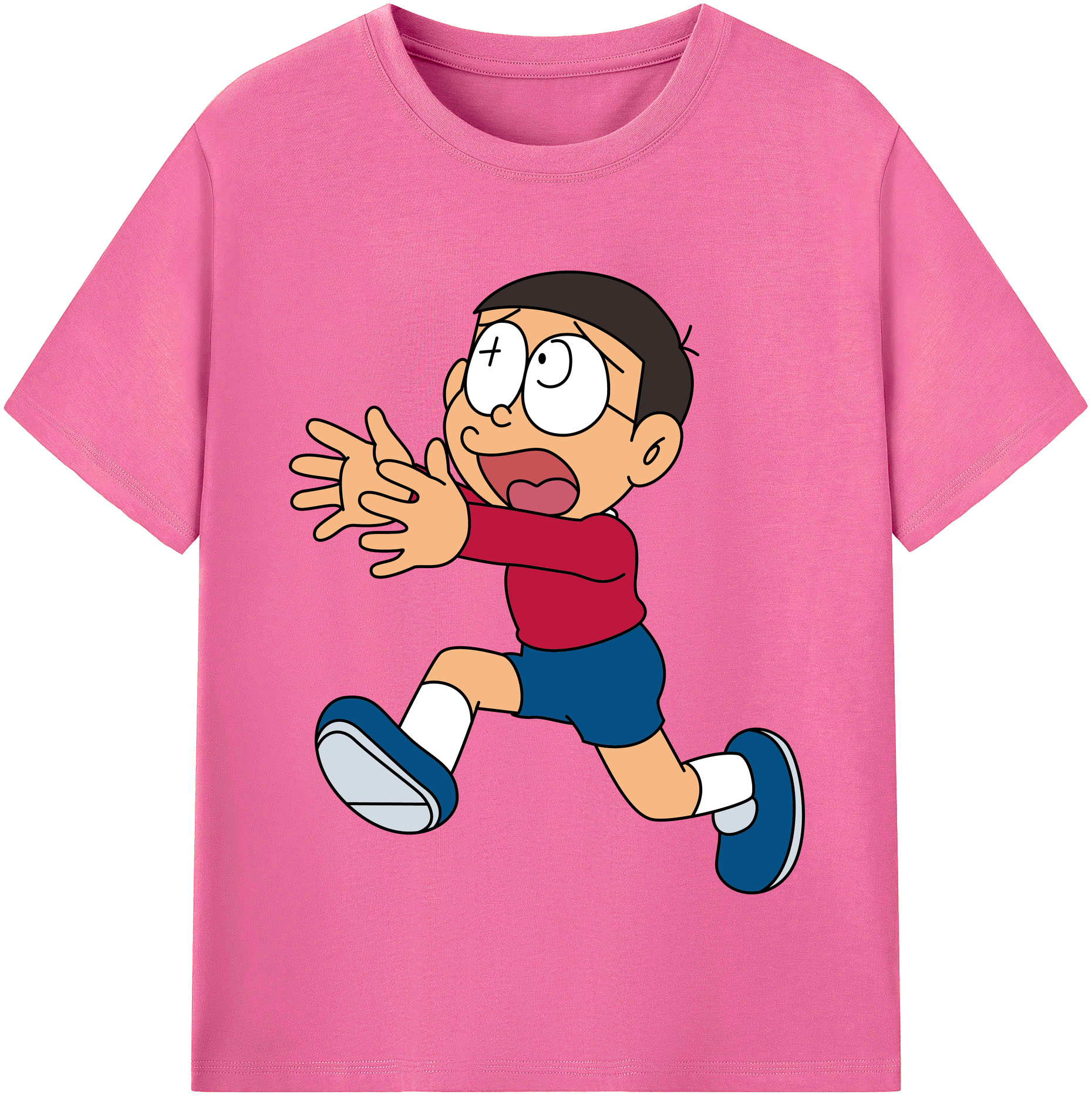 （画像用） ドラえもん 野比 のび太 Doraemon Nobita Nobi レディースカジュアルプリントTシャツ（綿100％）